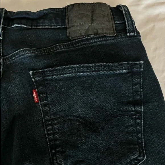 Men's LEVIS 514 Black Label Straight Fit 33 X 30 Dark Wash Stretch Jeans - Picture 4 of 15